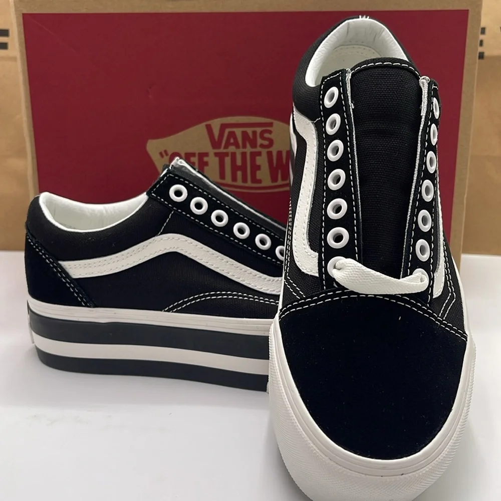Vans Platform Sneakers Old Skool Stackform Smarten Up Black/White VN0009PZBZW